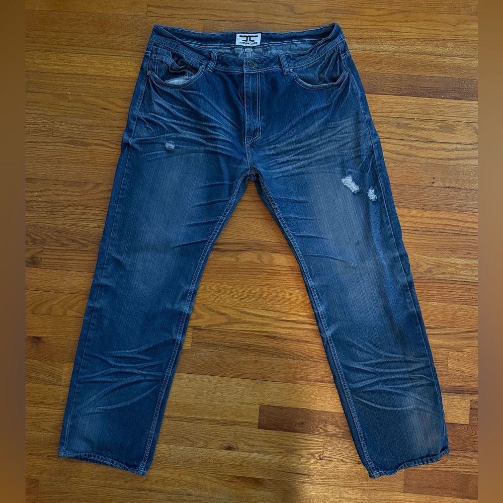 Jordan Craig Men's Distressed Blue Jeans